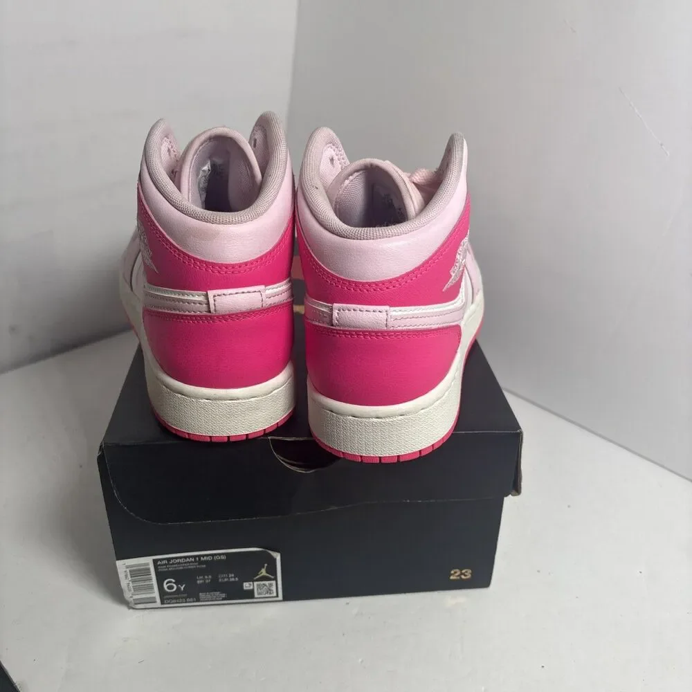 Nike Air Jordan Retro 1 Mid Barbie Pink Air DQ8423-661 GS & Women's Size 6y/7.5w